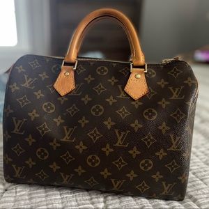 Louis Vuitton Speedy 30 Monogram LV Canvas Satchel Handbag
